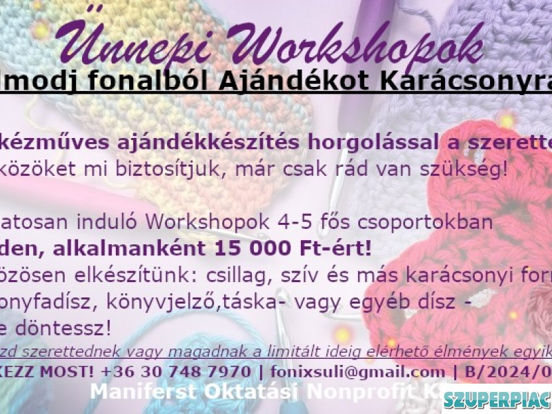 Álmodj Fonalból Ajándékot Karácsonyra WORKSHOP