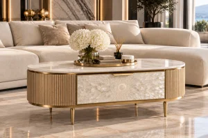Arany Glamour dohányzóasztal 120 70 46 cm