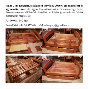 Fenyő ágy